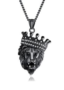 Kette mit Anh&auml;nger Firetti "Schmuck Geschenk L&ouml;we, strukturiert", schwarz-wei&szlig; (schwarz, wei&szlig;), Halsketten, Herren, Edelstahl, L: 62 B: 3mm, Kette mit Anh&auml;nger, mit Zirkonia (synth.), B:3mm