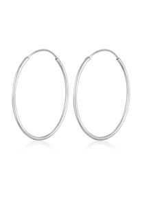 Paar Creolen Elli "Ohrringe Creolen Rund Basic Klassisch 925 Silber" Gr. 31, silber, Ohrringe, Damen, ohne Stein, Silber 925 (Sterlingsilber), Paar Creolen