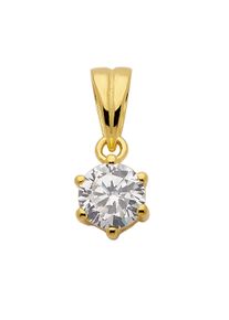 Adelia&acute;s Kettenanh&auml;nger ADELIA&acute;S "925 Silber Anh&auml;nger mit Zirkonia &Oslash; 5 mm", gold (vergoldet), Schmuckanh&auml;nger, Damen, mit Zirkonia, Silber 925 (Sterlingsilber), Kettenanh&auml;nger