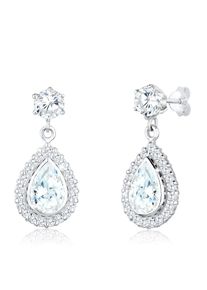 Paar Ohrh&auml;nger Elli "Ohrringe Tropfen Glamour Eleganz Zirkonia 925 Silber" Gr. 28, silber, Ohrringe, Damen, mit Stein, Silber 925 (Sterlingsilber), Paar Ohrh&auml;nger
