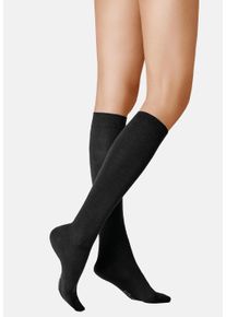 Kniestr&uuml;mpfe Kunert "Kniestrumpf Soft Wool Cotton", Damen, Gr. 35-38, schwarz (schwarz 0070), Obermaterial: 70% Schurwolle WV. 20% Baumwolle CO. 8% Polyamid PA. 2% Elasthan EL., Socken Kniestr&uuml;mpfe