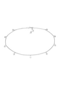 Choker Elli "Halskette Choker Solit&auml;r Zirkonia Elegant 925er Silber" Gr. 36, silber, Halsketten, Damen, mit Steinen, Silber 925 (Sterlingsilber), Choker