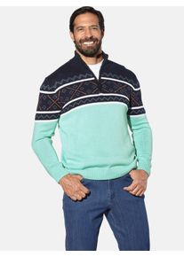 Rundhalspullover Jan Vanderstorm "Pullover BJORNHOLM", Herren, Gr. L, blau (dunkelblau gemustert), Obermaterial: 55% Polyacryl PAN. 45% Baumwolle CO., Pullover Rundhalspullover