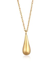 Lange Kette Elli "Halskette Twisted mit Tropfen Anh&auml;nger 925 Silber" Gr. 60, gold, Halsketten, Damen, ohne Stein, Silber 925 (Sterlingsilber), Lange Kette
