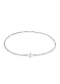 Choker Elli "Halskette Panzerkette Choker Kreis Stab 925 Silber" Gr. 38, silber, Halsketten, Damen, ohne Stein, Silber 925 (Sterlingsilber), Choker