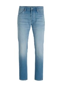 Jack & Jones Tapered-fit-Jeans JACK & JONES "JJIMIKE mit Stretch, Used-Look und bequemer Passform", Herren, Gr. 33, L&auml;nge 34, blau denim, Denim/Jeans, Obermaterial: 48% Baumwolle, 26% Viskose, 25% Polyester, 1% Elasthan, unifarben, bequem kn&ouml;chellang, Jeans Tapered-fit-Jeans, mit Abriebeffekten