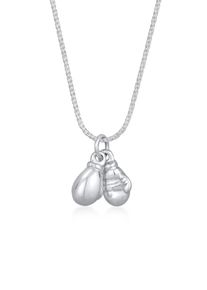 Kette mit Anh&auml;nger Kuzzoi "Halskette Boxhandschuhe Modisch Stark 925 Silber" Gr. 55, silber, Halsketten, Herren, ohne Stein, Silber 925 (Sterlingsilber), Kette mit Anh&auml;nger