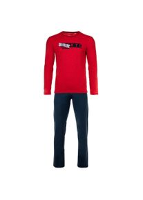 Schlafanzug Sanetta "Pyjama", Jungen, Gr. 140, blau (blau, rot), Obermaterial: 100% Baumwolle CO., Homewear-Sets Schlafanzug