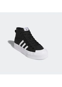 Sneaker adidas originals "NIZZA PLATFORM MID", Damen, Gr. 40, schwarz-wei&szlig; (core schwarz, cloud wei&szlig;, cloud wei&szlig;), Synthetik, Textil, Schuhe Sneaker