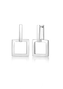 Paar Ohrstecker Elli "Ohrringe Creolen Eckig Quadrat 925 Silber" Gr. 28, silber, Ohrringe, Damen, ohne Stein, Silber 925 (Sterlingsilber), Paar Ohrstecker