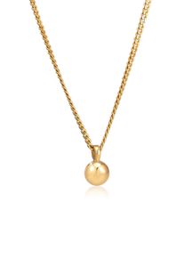 Kette mit Anh&auml;nger Elli "Halskette Kugel Geo Look Panzerkette 925 Silber" Gr. 42, gold, Halsketten, Damen, ohne Stein, Silber 925 (Sterlingsilber), Kette mit Anh&auml;nger