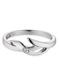 Silberring Bruno Banani "Schmuck Geschenk Fingerring geschwungen" Gr. 58, silberfarben, kristallwei&szlig;, Fingerringe, Damen, 58, Silber 925 (Sterlingsilber), 2,1mm, Silberring, mit Zirkonia (synth.)
