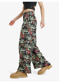 Stoffhose Roxy "MIDNIGHT AVENUE CRINKLE", Damen, Gr. XL (42), N-Gr, phantom wind swept floral crin, Obermaterial: 100% Viskose, Hosen Stoffhose, sportlicher Stil, aus Viskose, leichtes Material