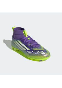Fu&szlig;ballschuh adidas Performance "F50 LEAGUE KUNSTRASEN NEUERER GENERATION, HART- UND ASCHENPL&Auml;TZE KIND", Kinder, Gr. 31, lila (lila rush, cloud wei&szlig;, lucid lemon), Synthetik, Textil, Schuhe Fu&szlig;ballschuh, geeignet f&uuml;r Rasen- und Kunstrasenpl&auml;tze, f&uuml;r Kinder & Jugendliche