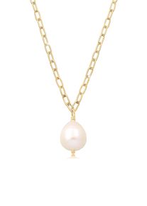 Silberkette Elli Premium "Halskette Barock S&uuml;&szlig;wasserzuchtperle Wei&szlig; 925 Sterling Silber" Gr. 45, gold, Halsketten, Damen, Silber 925 (Sterlingsilber), Silberkette