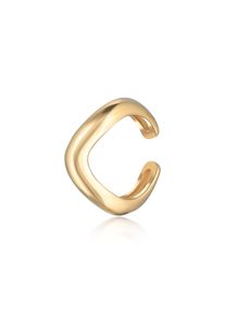 Ohrklemme Elli "Ohrringe Earcuff Single Ohrklemme Wellen Design 925 Silber" Gr. 3, gold, Ohrringe, Damen, ohne Stein, Silber 925 (Sterlingsilber), Ohrklemme