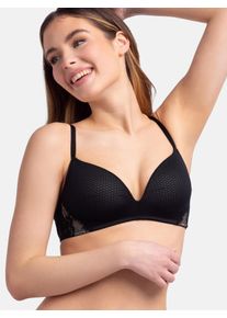 Soft-BH Dorina "Delia", Damen, Gr. 85, Cup C, schwarz, Microtouch, Obermaterial: 63% Polyamid, 31% Polyester, 6% Elasthan, BHs Soft-BH, Leicht wattiert, Spitzendetails, ohne B&uuml;gel