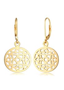 Paar Ohrh&auml;nger Elli "Ohrringe Ornament Orientalisch Rund 925 Silber" Gr. 32, gold, Ohrringe, Damen, ohne Stein, Silber 925 (Sterlingsilber), Paar Ohrh&auml;nger