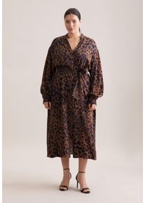 Sommerkleid Seidensticker "Schwarze Rose", Damen, Gr. 6XL (52), Normalgr&ouml;&szlig;en, camel, 100% Viskose, bedruckt, regular fit, Kleider Sommerkleid, 1/1 Druck