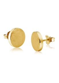 Paar Ohrstecker NENALINA "Ohrringe Basic Kreis Rund Geb&uuml;rstet Ohrstecker 925 Silber" Gr. 8, gold, Ohrringe, Damen, ohne Stein, Silber 925 (Sterlingsilber), Paar Ohrstecker