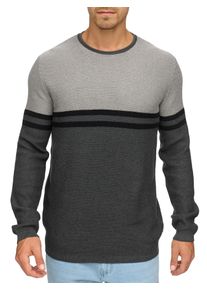 Rundhalspullover INDICODE "INJaluf", Herren, Gr. XL, charcoal, Strick, Obermaterial: 100% Baumwolle, unifarben, regular fit h&uuml;ftbedeckend, Rundhals, Strickb&uuml;ndchen, Pullover Rundhalspullover