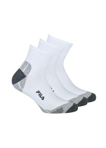 Kurzsocken Fila "Socken Fila QUARTER UNISEX SOCKS MULTISPORT 3P 3er Pack", Damen, Gr. 35-38, wei&szlig;, Obermaterial: 87% Polyester PES. 10% Baumwolle CO. 3% Elasthan EL., Socken Kurzsocken