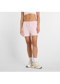 Shorts New Balance "Sport Essentials French Terry Short", Damen, Gr. XL, N-Gr, rosa (rose sugar), Obermaterial: 60% Baumwolle, 40% Polyester, Hosen Shorts, atmungsaktiv, lockere Passform