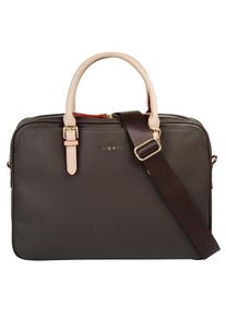 Aktentasche Bugatti "ELLA", Damen, Gr. B/H/T: 37cm x 27cm x 6cm onesize, braun (dunkelbraun), Kunstfaser, unifarben, Taschen Aktentasche