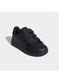 Klettschuh adidas Sportswear "ADVANTAGE BASE 2.0 KIDS", M&auml;dchen, Gr. 33, schwarz (core schwarz, core schwarz, grau six), Synthetik, Schuhe Klettschuh, Design auf den Spuren des adidas Stan Smith, f&uuml;r Kinder & Jugendliche