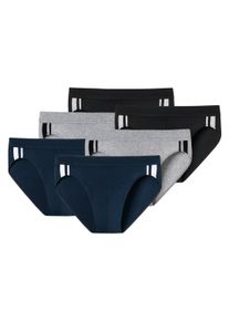 Slip Schiesser "Slip 6er Pack", Herren, Gr. S, bunt (schwarz, grau, dunkelblau), Obermaterial: 95% Baumwolle CO. 5% Elasthan EL., Unterhosen Slip
