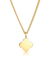 Kette mit Anh&auml;nger Elli "Halskette Kleeblatt Gl&uuml;ck Symbol Klassisch 925 Silber" Gr. 40, gold, Halsketten, Damen, ohne Stein, Silber 925 (Sterlingsilber), Kette mit Anh&auml;nger
