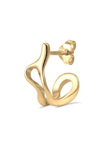 Paar Creolen Kuzzoi "Ohrringe Ohrstecker Single Creole 925 Sterling Silber" Gr. 17, gold, Ohrringe, Damen, Silber 925 (Sterlingsilber), Paar Creolen