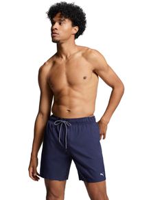 Badeshorts Puma "Puma SWIM MEN MID SHORTS 1P", Herren, Gr. L, N-Gr, blau (navy), Web, Obermaterial: 100% Polyester, unifarben, Badehosen Badeshorts, High-Tech Rei&szlig;verschluss an der Ges&auml;&szlig;tasche, Seitentaschen, Topseller