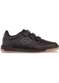 Sneaker Lotto, Damen, Gr. 39, schwarz (schwarz, dunkelgrau), Kunstfaser, Synthetik, clean, Schuhe Sneaker, - mit drei praktischen Klettverschl&uuml;ssen