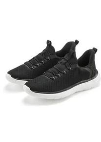 Sneaker John Devin "Halbschuhe, Freizeitschuhe, Turnschuh", Herren, Gr. 40, schwarz, Obermaterial: 80% Textilmaterial, 20% Lederimitat. Decksohle: 100% Textilmaterial. Futter: 100% Textilmaterial. Laufsohle: 100% Synthetik, unifarben, Schuhe Sneaker, mit elastischen B&auml;ndern f&uuml;r schnelles Reinschl&uuml;pfen, Unisex VEGAN
