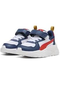 Sneaker Puma "Lite Sneakers Kinder", Kinder, Gr. 22, wei&szlig; (wei&szlig; fierce rot persian blau), Obermaterial: Synthetik, Textil; Futter: Textil; Innensohle: Textil; Laufsohle: Synthetik, Schuhe Sneaker