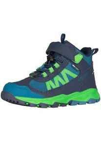 Wanderschuh Trollkids "KIDS TRONFJELL HIKER MID", Kinder, Gr. 37, mystic blau, fresh gr&uuml;n, Mesh, Synthetik, Schuhe Wanderschuh, wasserdicht