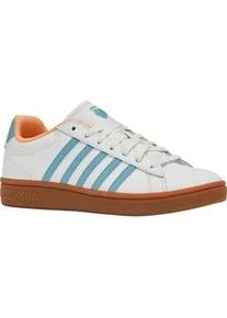 Sneaker K-Swiss "COURT TIEBREAK II", Damen, Gr. 38, blan, mkblu, p, Leder, Schuhe Sneaker
