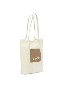 Shopper LSCN BY LASCANA, Damen, Gr. B/H/T: 30cm x 41cm x 12cm, beige (beige, taupe), Textil, unifarben, Taschen Shopper, Schultertasche, Strandtasche, Tragetasche VEGAN