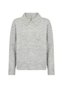 Strickpullover soyaconcept "Soya Concept Sweater SC-NESSIE 61", Damen, Gr. M, 99110 lt grau melange, Obermaterial: 49% Polyacryl, 26% Wolle, 22% Polyester, 3% Elasthan, Pullover Strickpullover