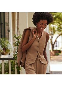 LANDS' END Weste aus Cr&ecirc;pe, Damen,  Braun, Polyester, by Lands' End