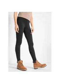 Thermoleggings bonprix "Thermo-Leggings mit Bequembund", Damen, Gr. 32/34 (XS), N-Gr, schwarz, Web, Obermaterial: 90% Polyester, 10% Elasthan, unifarben, skinny fit lang, Hosen, aus Polyester und Elasthan, maschinenwaschbar, Skinny Fit