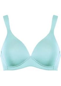 Schalen-BH Naturana "The Wednesday", Damen, Gr. 80, Cup C, blau, Obermaterial: 89% Polyamid, 11% Elasthan. Miedereinsatz: 100% Polyester, bequem, BHs Schalen-BH, herausnehmbare Pads, breite Tr&auml;ger, Entlastungstr&auml;ger, feminin, basic