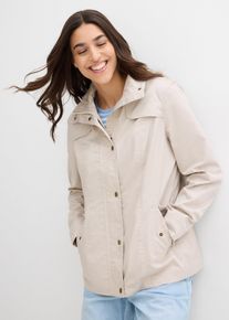 bonprix Jacke mit Stehkragen, grau, Gr.46, Komfortable Jacke mit komfortablen Seitentaschen, 100% Baumwolle