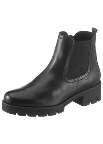 Chelseaboots Gabor, Damen, Gr. 42, schwarz, Kalbsleder, unifarben, Schuhe Chelseaboots, Plateau, Herbstboots, Stiefelette mit angesagter Profilsohle