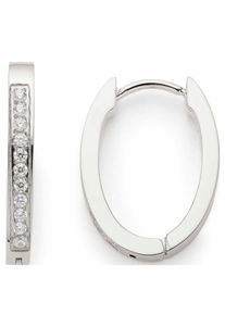 Paar Creolen Leonardo "Ohrring Ronia Beauty's", silber (edelstahlfarben, kristallwei&szlig;, kristallwei&szlig;), Ohrringe, Damen, Edelstahl, Paar Creolen, mit Zirkonia (synth.)