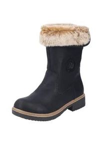 Winterstiefelette Rieker, Damen, Gr. 39, schwarz, Lederimitat, Textil, Schuhe Winterstiefelette, Winterboots, Warmfutter, Blockabsatz, mit Innenrei&szlig;verschluss