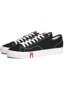 Tommy Hilfiger Sneaker TOMMY JEANS "ARCHIVE VULC Y2K", Herren, Gr. 41, schwarz, Baumwolle, unifarben, Schuhe Sneaker, Freizeitschuh, Halbschuh, Schn&uuml;rschuh mit Logoflagge im Plateau