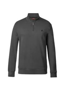 Rundhalspullover MCS "MCS sweatshirt with half-zip MCClement", Herren, Gr. M, iron gate, Obermaterial: 100% Baumwolle, Pullover Rundhalspullover