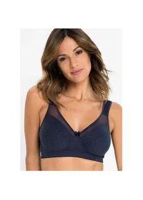 Minimizer-BH bonprix "Minimizer-BH ohne B&uuml;gel mit gepolsterten Tr&auml;gern", Damen, Gr. 90, Cup D, blau (dunkelblau), Obermaterial: 92% Polyamid, 8% Elasthan. Futter: 92% Polyamid, 8% Elasthan, BHs Minimizer-BH, mit gepolsterten Tr&auml;gern, bequeme Passform, aus elastischem Material